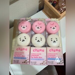 Crème Macaron Lip Balm Duo - Pink & White BUNDLE of 3